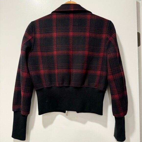 Maje checked wool cropped jacket - Picture 3 of 9